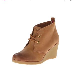 Womans Sperry Harlow leather boot wedges